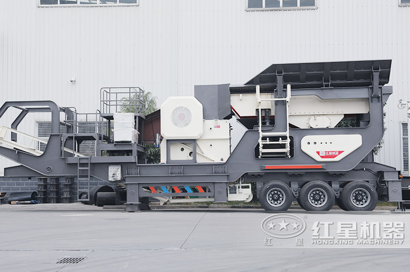 車載移動碎石機(jī)：移動顎破機(jī)，石頭一段粗碎加工