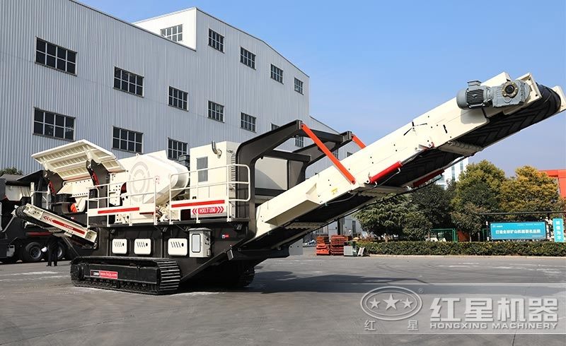 履帶移動式小型石頭破碎機，環(huán)保安全
