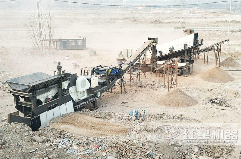 輪胎式移動(dòng)建筑垃圾處理機(jī)，多機(jī)組合，減少成本30%