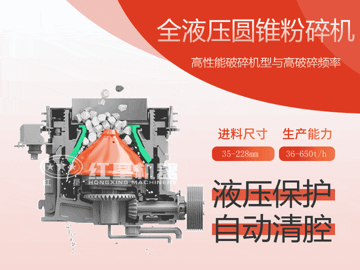 全液壓圓錐粉碎機(jī)，產(chǎn)量36-650t/h