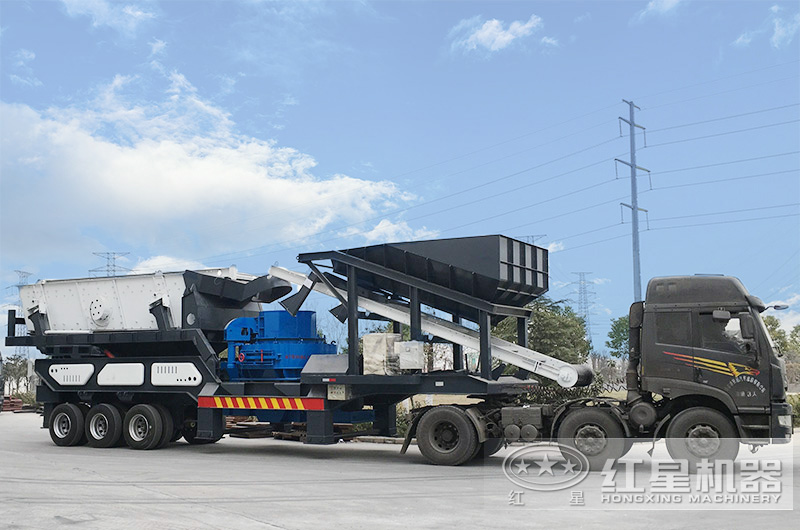 輪胎式移動(dòng)車(chē)載打砂機(jī)，車(chē)頭拉著走，輕松上路安裝便捷