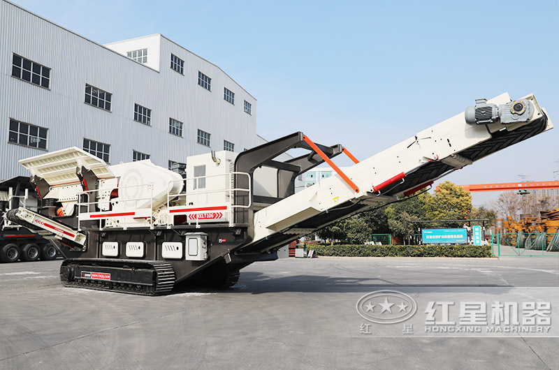 小型一體式移動破碎機(jī):履帶行走-配鄂破機(jī)