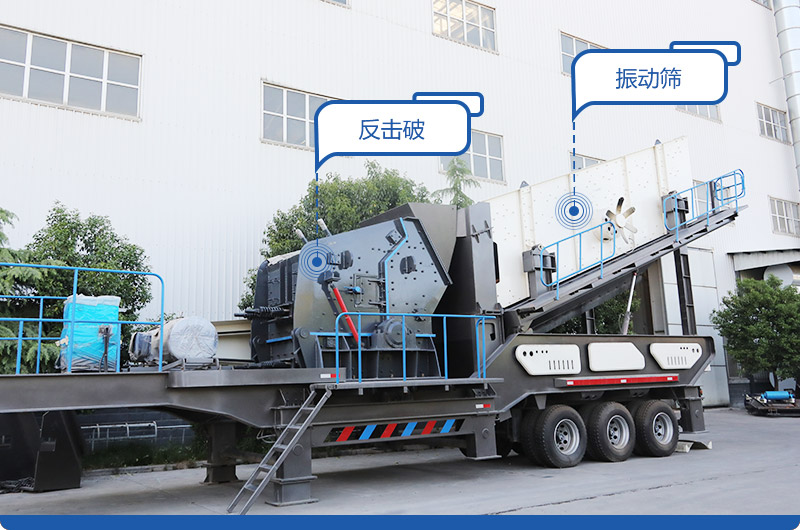 小型移動磕石機，配置反擊破